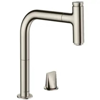 Смеситель для кухни Hansgrohe Metris Select 200 1jet, sBox (цвет - сталь), с вытяжным душем (73804800)