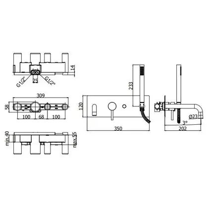 Paffoni Light Змішувач для ванни, білий матовий (LIG001BO) Paffoni Light Змішувач для ванни, білий матовий (LIG001BO)