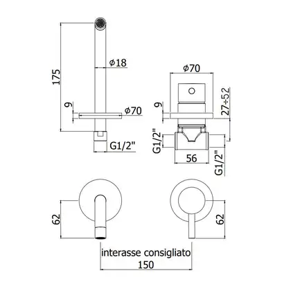 Paffoni Light Смеситель для раковины, сталь (LIG006ST70) Paffoni Light Смеситель для раковины, сталь (LIG006ST70)