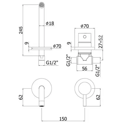 Paffoni Light Смеситель для раковины, черный матовый (LIG007NO70) Paffoni Light Смеситель для раковины, черный матовый (LIG007NO70)