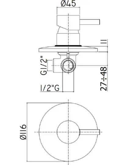 Смеситель для душа Paffoni Light (цвет - чёрный матовый) (LIG011NO)