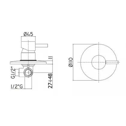 Смеситель для душа Paffoni Light (цвет - сталь) (LIG011ST) Смеситель для душа Paffoni Light (цвет - сталь) (LIG011ST)
