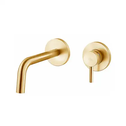 Змішувач для умивальника настінний Paffoni Light, вилив 17.8 см, Brushed Honey Gold (LIG105HGSP70)