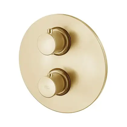 Термостат для душа на 2 потребителя Paffoni Light (цвет - Honey gold spazzolato / Матовое медовое золото), в комплекте со скрытой частью (LIQ018HGSP) Термостат для душа на 2 потребителя Paffoni Light (цвет - Honey gold spazzolato / Матовое медовое золото), в комплекте со скрытой частью (LIQ018HGSP)