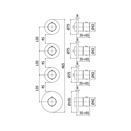 Paffoni Modular Box Термостат душ/ванна, матове золото (MDE019HGSP)