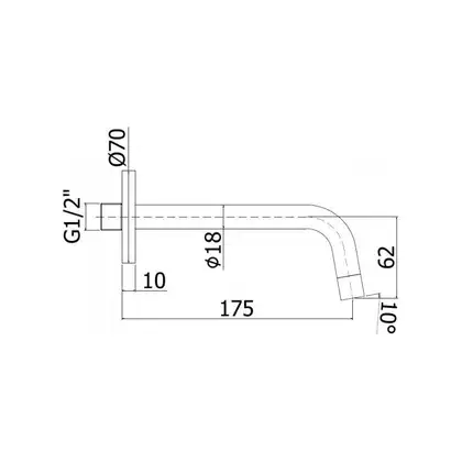 Излив для ванны 175 мм Paffoni Light (цвет - чёрный матовый) (ZBOC045NO) Излив для ванны 175 мм Paffoni Light (цвет - чёрный матовый) (ZBOC045NO)