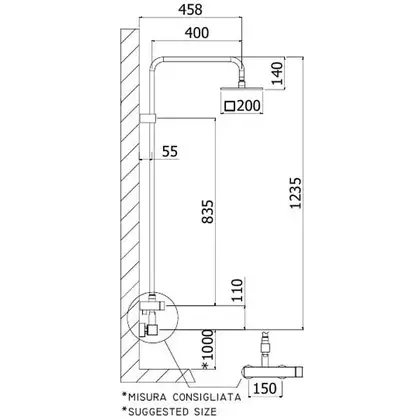 Душевая система со смесителем Paffoni Level Plus 220 х 220 мм (цвет - хром) (ZCOL607CR)