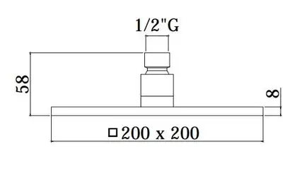 Верхний душ Paffoni SYNCRO “Quadro” 200 х 200 х h8 мм (ZSOF075CR) Верхний душ Paffoni SYNCRO “Quadro” 200 х 200 х h8 мм (ZSOF075CR)