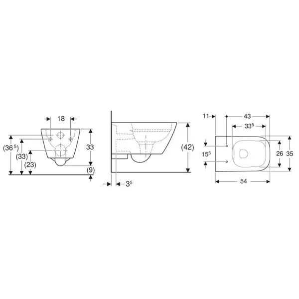 Geberit SMYLE SQUARE унитаз подвесной Rimfree, воронкоподобный, закритая форма (500.208.01.1) Geberit SMYLE SQUARE унитаз подвесной Rimfree, воронкоподобный, закритая форма (500.208.01.1)