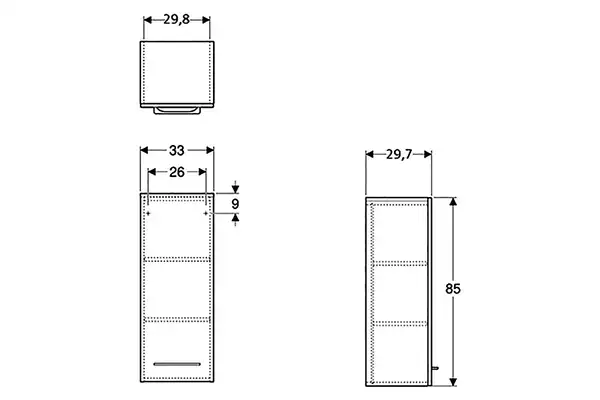 Шкафчик Geberit Selnova Square 33 х 29,7 х h85 см, белый глянцевый (501.276.00.1) Шкафчик Geberit Selnova Square 33 х 29,7 х h85 см, белый глянцевый (501.276.00.1)