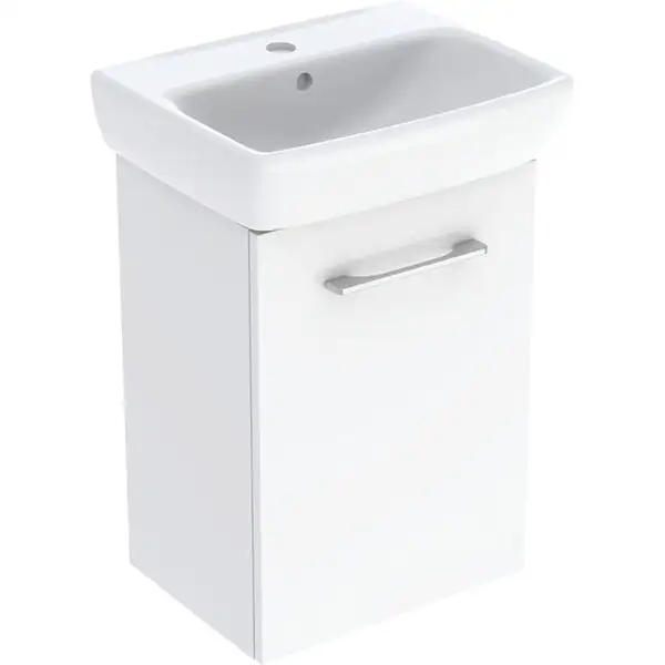 Комплект умивальника Geberit Selnova Square з шафкою, одні двері: B=45см, H=64.9см, T=35см, білий (502.746.00.1) Комплект умивальника Geberit Selnova Square з шафкою, одні двері: B=45см, H=64.9см, T=35см, білий (502.746.00.1)