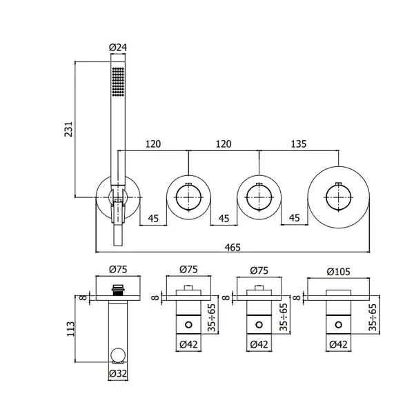 Paffoni Modular Box Термостат для душу/ванни, хром (MDE000CR) Paffoni Modular Box Термостат для душу/ванни, хром (MDE000CR)