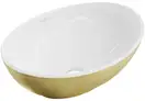 Умывальник (раковина) MEXEN ELZA BRUSHED GOLD WHITE накладной (MEX-21014017)