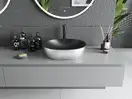 Умывальник (раковина) MEXEN VIKI 48 BLACK BRUSH SILVER накладной (MEX-21054873)