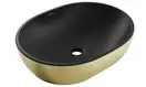 Умывальник (раковина) MEXEN VIKI BLACK BRUSHED GOLD накладной (MEX-21054877)