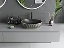 Умывальник (раковина) MEXEN VIKI BLACK DIAMOND GOLD накладной (MEX-21054879)