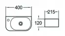 Умывальник (раковина) MEXEN VIERA 40 LIGHT GREY MATT левый накладной подвесной (MEX-21274061L)