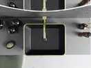 Умывальник (раковина) MEXEN CATIA BLACK GOLD EDGE накладной (MEX-21314875)