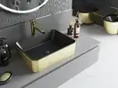 Умывальник (раковина) MEXEN CATIA BLACK GOLD BRUSHED накладной (MEX-21314877)