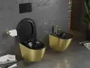 Подвесной унитаз MEXEN LENA BRUSHED GOLD BLACK MATT (MEX-30224077)