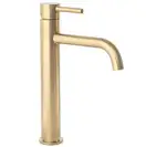 Смеситель для раковины (умывальника) REA LUNGO BRUSHED GOLD высокий (REA-B4526)