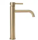 Смеситель для раковины (умывальника) REA LUNGO BRUSHED GOLD высокий (REA-B4526)