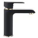 Смеситель для раковины (умывальника) REA  BLOOM BLACK GOLD низкий (REA-B9933)