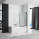 Шторка для ванны REA LAGOS FIX BLACK 80 постоянная (REA-K7390)
