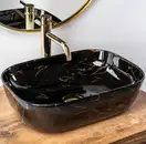 Умывальник (раковина) REA BELINDA BLACK MARBLE SHINY накладной черный (REA-U8907)