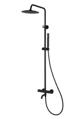 Душевой гарнитур Corsan LUGO BLACK MATT с термостатом и изливом (CMN01TBLW)