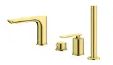 Смеситель для ванны KOHLMAN EXPERIENCE BRUSHED GOLD на борт ванны (QB244EGDB)