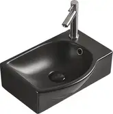 Умывальник (раковина) MEXEN MISTA 40 BLACK MATT левый накладной подвесной (MEX-22174085L)