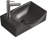 Умывальник (раковина) MEXEN MISTA 40 BLACK MATT правый накладной подвесной (MEX-22174085R)