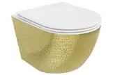 Подвесной унитаз MEXEN LENA WHITE GOLD с узором (MEX-30224008)