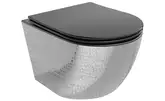 Подвесной унитаз MEXEN LENA SILVER BLACK MATT с узором (MEX-30224072)
