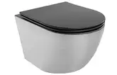 Подвесной унитаз MEXEN LENA BRUSHED SILVER BLACK MATT (MEX-30224073)