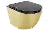 Подвесной унитаз MEXEN LENA BRUSHED GOLD BLACK MATT (MEX-30224077)