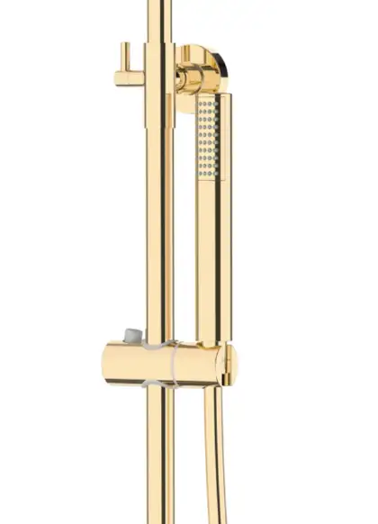 Душевой гарнитур Corsan LUGO GOLD с термостатом и изливом (CMN01TGLW)