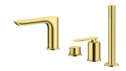Смеситель для ванны KOHLMAN EXPERIENCE GOLD на борт ванны (QB244EGD)