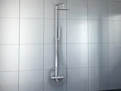 Душевой гарнитур KOHLMAN FOXAL CHROME с термостатом (QW273F)