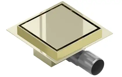 Трап для душа MEXEN FLAT GOLD 15*15 квадратный (MEX-1510015)