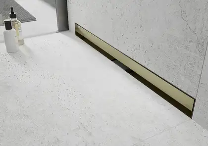 Трап для душа MEXEN FLAT WALL 2в1 настенный GOLD золотой 100 см (MEX-1530100)