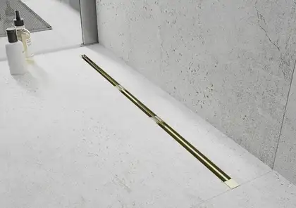 Трап для душа MEXEN FLAT 360° SUPER SLIM GOLD золотой 130 см (MEX-1551130) Трап для душа MEXEN FLAT 360° SUPER SLIM GOLD золотой 130 см (MEX-1551130)