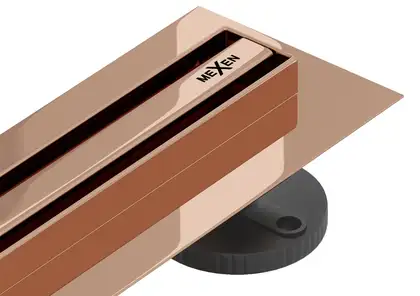 Трап для душа MEXEN FLAT 360° SLIM ROSE GOLD розовое золото 100 см (MEX-1641100)