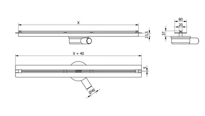 Трап для душа MEXEN FLAT 360° SUPER SLIM BLACK черный 50 см (MEX-1751050)