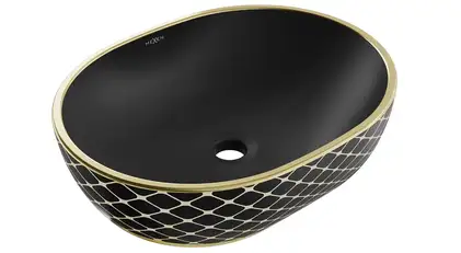 Умывальник (раковина) MEXEN VIKI BLACK DIAMOND GOLD накладной (MEX-21054879)