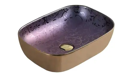 Умывальник (раковина) MEXEN RITA VIOLET GOLD накладной (MEX-21084557) Умывальник (раковина) MEXEN RITA VIOLET GOLD накладной (MEX-21084557)