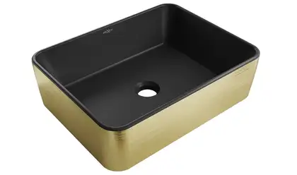 Умывальник (раковина) MEXEN CATIA BLACK GOLD BRUSHED накладной (MEX-21314877)