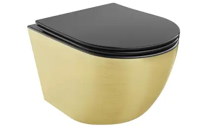 Подвесной унитаз MEXEN LENA BRUSHED GOLD BLACK MATT (MEX-30224077) Подвесной унитаз MEXEN LENA BRUSHED GOLD BLACK MATT (MEX-30224077)