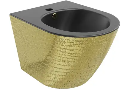 Подвесное биде MEXEN LENA BLACK MATT GOLD с узором (MEX-35224878) Подвесное биде MEXEN LENA BLACK MATT GOLD с узором (MEX-35224878)